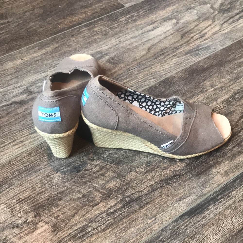 Toms wedge heels with partial open toe